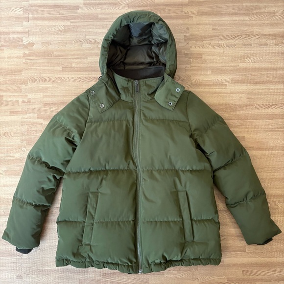 Madewell Olive Green Hooded Puffer Jacket Women’s XXS Winter Coat - Picture 2 of 16